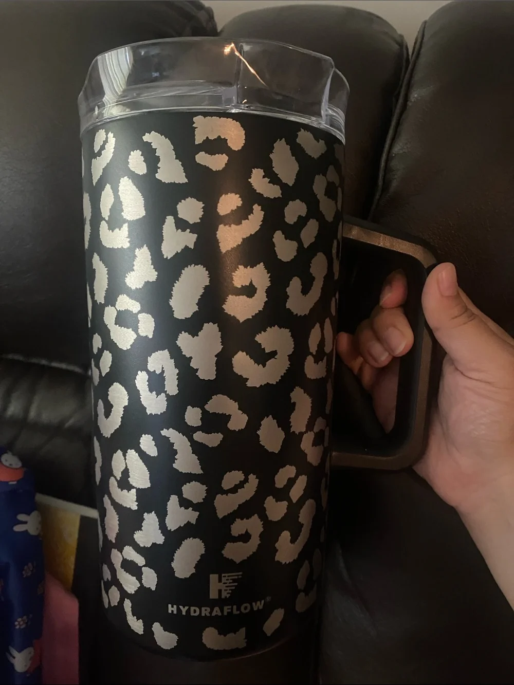 Hydraflow Leopard Print Travel Mug - Black & Silver